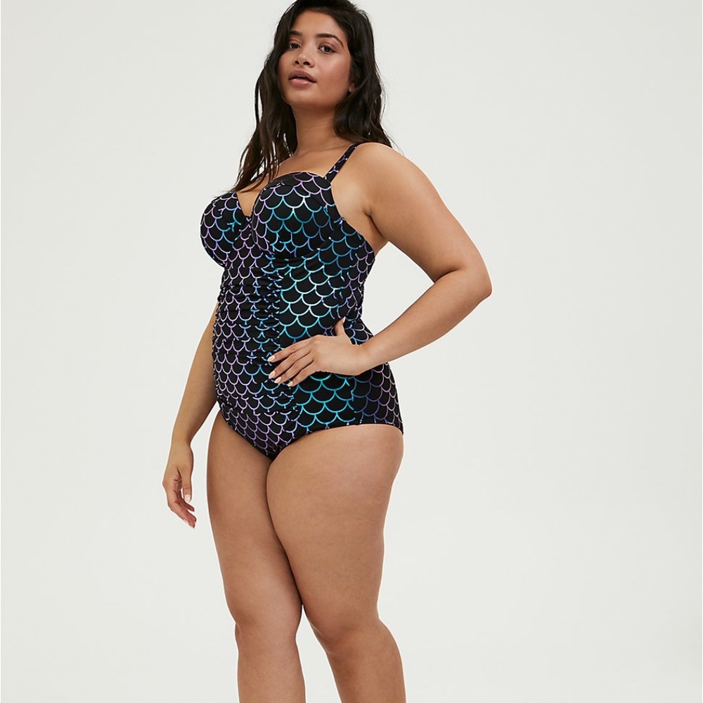 Torrid Iridescent Mermaid Lattice Back Swimsuit